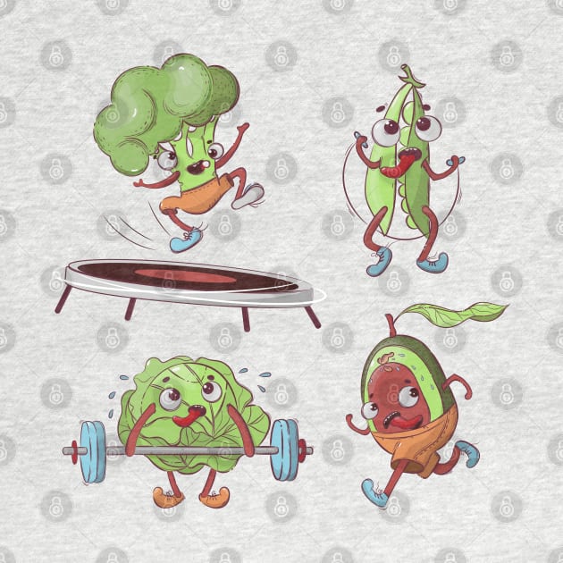 athletes vegetables sport by Mako Design 